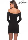 Picture of: Tight Homecoming Dress with Long Sleeves in Black, Style: 28182, Detail Picture 3