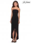 Picture of: Long Strapless Jersey Dress with Side Ruching in Black, Style: 28204, Detail Picture 3