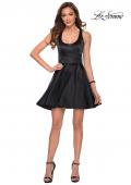 Picture of: Fit and Flare Dress with Scoop Neck and Cut Out Back in Black, Style: 29303, Detail Picture 3