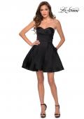 Picture of: Strapless A-line Short Dress with Pleating and Pockets in Black, Style: 29431, Detail Picture 3