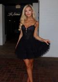 Picture of: Satin Lace-Up Mini Dress in Black, Style: 33318, Detail Picture 3
