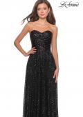 Picture of: Long Sequined Dress with Sweetheart Neckline in Black, Style: 27879, Detail Picture 4