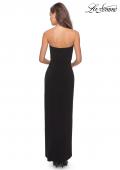 Picture of: Long Strapless Jersey Dress with Side Ruching in Black, Style: 28204, Detail Picture 4