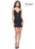 Picture of: Beaded Lace Dress with Sheer Side Panels in Black, Style: 31742, Detail Picture 4