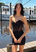 Picture of: Strapless Lace Corset Ruched Mini Dress in Black, Style: 33239, Detail Picture 4