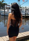 Picture of: Strapless Lace Corset Ruched Mini Dress in Black, Style: 33239, Detail Picture 5