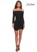 Picture of: Tight Homecoming Dress with Long Sleeves in Black, Style: 28182, Detail Picture 6