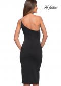 Picture of: Chic One Shoulder Midi Dress with High Slit in Black, Style 30919, Detail Picture 6