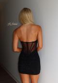 Picture of: Strapless Sparkle Mini Dress in Black, Style 33324, Detail Picture 6