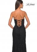Picture of: Neon Rhinestone Fishnet Fitted Dress with Corset Top in Black, Style: 32437, Detail Picture 12
