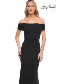 Picture of: Beaded Long Jersey Off the Shoulder Gown in Black, Style: 30117, Main Picture