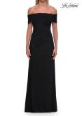 Picture of: Off-the-Shoulder Ruched Jersey Gown in Black, Style: 33273, Main Picture