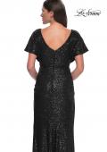 Picture of: Sequin Stretch Evening Dress with High Neckline and Dolman Sleeves in Black, Style: 30885, Detail Picture 8