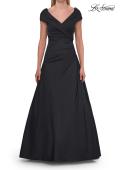 Picture of: Off-the-Shoulder Stretch Taffeta A-Line Gown in Black, Style: 33446, Detail Picture 17