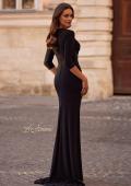 Picture of: Simple Jersey Dress with Ruching and Sweetheart Neckline in Black, Style: 33135, Back Picture