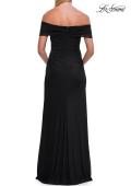Picture of: Off-the-Shoulder Ruched Jersey Gown in Black, Style: 33273, Back Picture