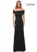Picture of: Simply Chic Off the Shoulder Jersey Gown in Black, Detail Picture 1