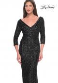 Picture of: Evening Dress in Unique Sequin Fabric with Sleeves in Black, Style: 31681, Detail Picture 1