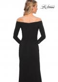 Picture of: Off the Shoulder Jersey Evening Dress with Long Sleeves in Black, Style: 30073, Detail Picture 2