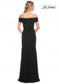 Picture of: Beaded Long Jersey Off the Shoulder Gown in Black, Style: 30117, Detail Picture 2