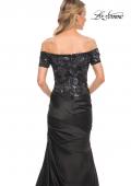 Picture of: Satin Mermaid Gown with Sequin Beaded Top in Black, Style: 30404, Detail Picture 2