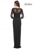 Picture of: Long Jersey Evening Dress with Lace Sleeves in Black, Style: 31659, Detail Picture 2