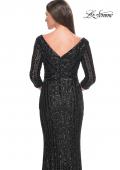 Picture of: Evening Dress in Unique Sequin Fabric with Sleeves in Black, Style: 31681, Detail Picture 2