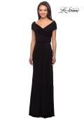 Picture of: Ruched Jersey Long Gown with V Neckline, Style: 26519, Detail Picture 3