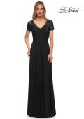 Picture of: Jersey Long Evening Dress with Short Lace Sleeves, Style: 29772, Detail Picture 3