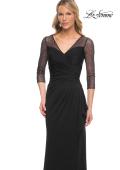 Picture of: Jersey Long Dress with Beading and Ruffle Skirt in Black, Style: 30028, Detail Picture 3
