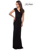 Picture of: Ruched Jersey Long Gown with V Neckline, Style: 26519, Detail Picture 4