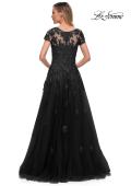 Picture of: Tulle A Line Gown with Lace Applique and V Neck, Style: 29380, Detail Picture 4