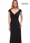 Picture of: Jersey Dress with Knot at Waist and Short Sleeves in Black, Detail Picture 5