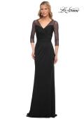 Picture of: Jersey Long Dress with Beading and Ruffle Skirt in Black, Style: 30028, Detail Picture 5