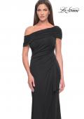 Picture of: Jersey Evening Gown with Asymmetrical Neckline in Black, Style: 31459, Detail Picture 5