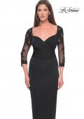Picture of: Long Jersey Evening Dress with Lace Sleeves in Black, Style: 31659, Detail Picture 5