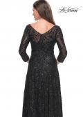 Picture of: Beautiful Beaded Long Dress with Illusion Sleeves in Black, Style: 31690, Detail Picture 6