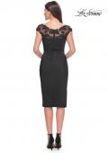 Picture of: Short Satin Evening Dress with Beaded Details in Black, Style: 31839, Detail Picture 6