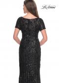 Picture of: Short Sleeve Print Sequin Evening Dress in Black, Style: 31852, Detail Picture 6