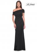Picture of: Jersey Evening Gown with Asymmetrical Neckline in Black, Style: 31459, Detail Picture 7