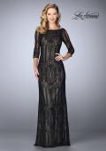 Picture of: Long Lace Gown With Intricate Pattern in Black, Style: 24855, Main Picture
