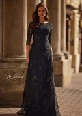 Picture of: Mother of the Bride Dress with Full Skirt and Illusion Neckline in Black Navy, Style: 30825, Main Picture