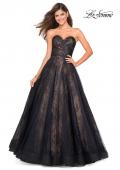 Picture of: Strapless Lace Ball Gown with Sweetheart Neckline in Black Nude, Style: 27135, Main Picture
