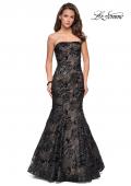Picture of: Long Mermaid Lace Prom Dress with Beading in Black Nude, Style: 27178, Main Picture