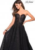 Picture of: A Line Lace Strapless Ball Gown in Black Nude, Style: 27284, Main Picture