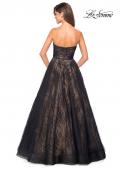 Picture of: Strapless Lace Ball Gown with Sweetheart Neckline in Black Nude, Style: 27135, Back Picture