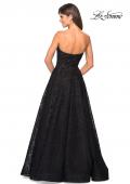 Picture of: A Line Lace Strapless Ball Gown in Black Nude, Style: 27284, Back Picture