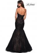 Picture of: Strapless Mermaid Long Lace Prom Dress in Black Nude, Style: 27333, Back Picture