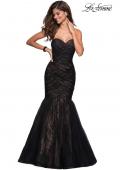 Picture of: Strapless Mermaid Long Lace Prom Dress in Black Nude, Style: 27333, Detail Picture 1