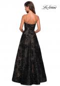 Picture of: Strapless A Line Lace Prom Dress with Beaded Detail in Black Nude, Style: 27164, Detail Picture 2